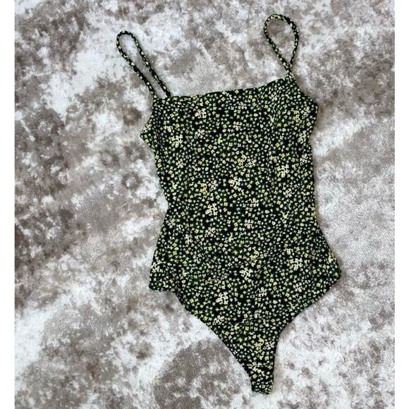 Free Press Square Neck Camisole Bodysuit thong semi mesh lightweight SZ XS - Picture 6 of 8